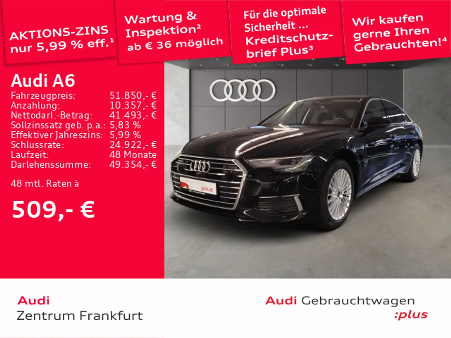 Audi A6 40 TDI quattro design S tronic LED Navi DAB V Schwarz - 1