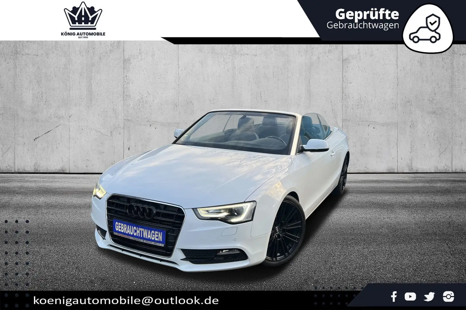 Audi A5 Cabrio 1.8 TFSI Aut. / LEDER / XENON / B&O Weiß - 1