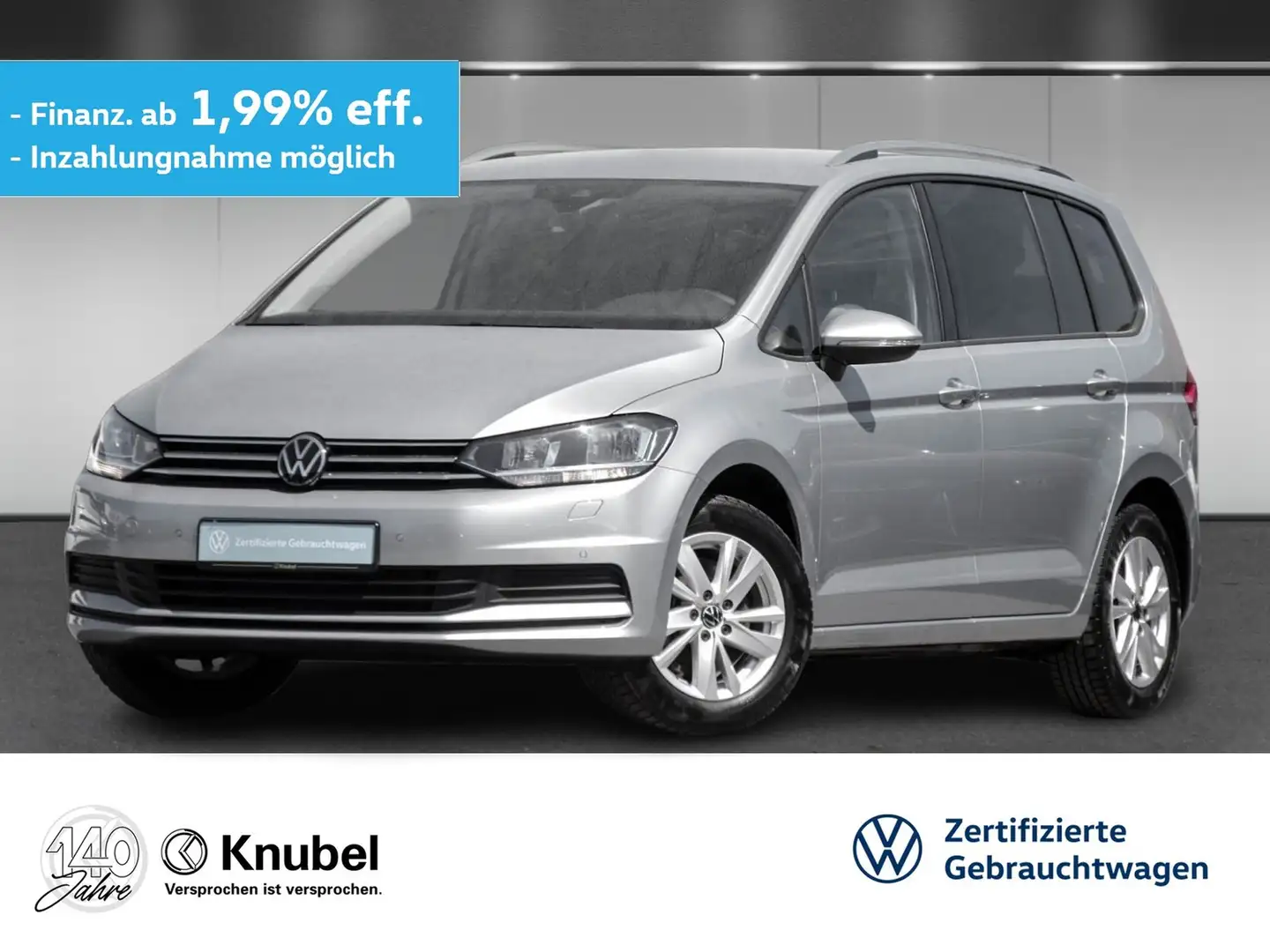 Volkswagen Touran Comfortline 1.5 TSI DSG Navi AHK ACC 7-Sitzer Silber - 1