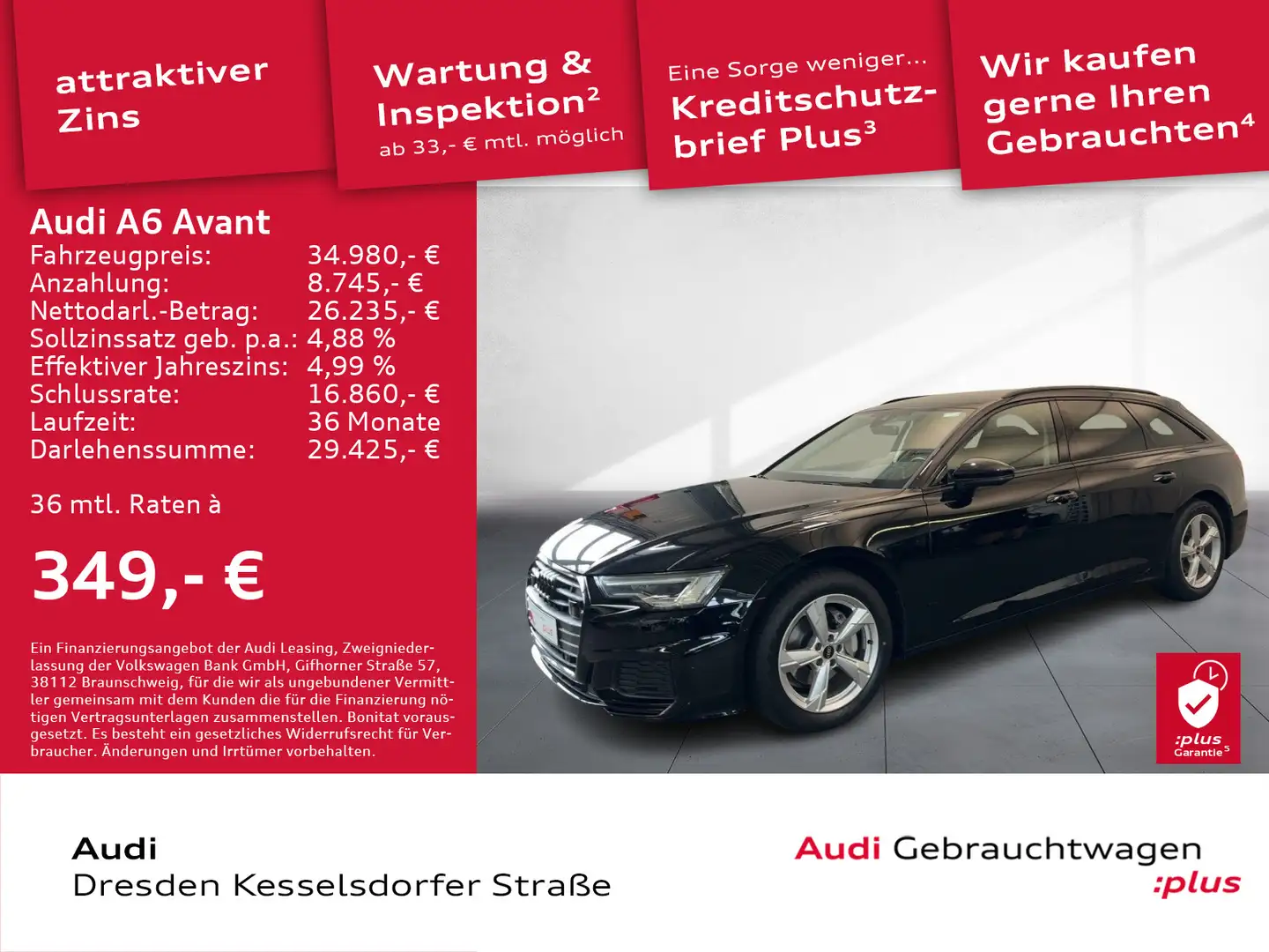 Audi A6 40 TDI sport GRA PDC LED Navi DAB Schwarz - 1
