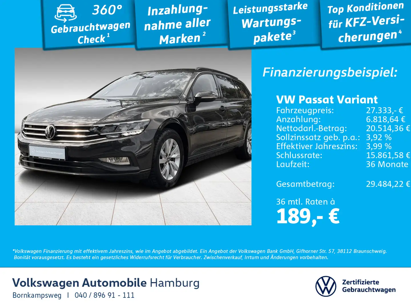 Volkswagen Passat Variant 1.5 TSI DSG LED Navi Sitzheizung Gris - 1