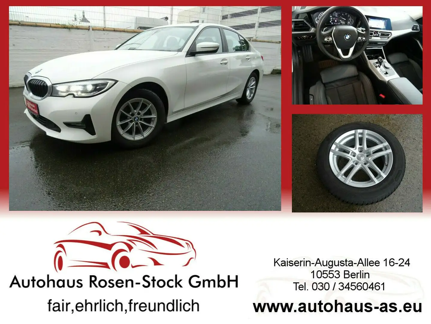 BMW 320 320d SAG,AHK,Ledersports,ACC Weiß - 1