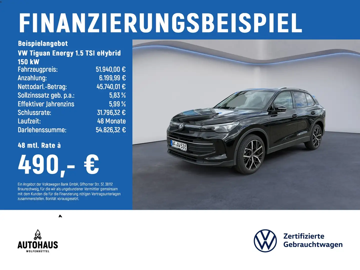 Volkswagen Tiguan Energy 1.5 TSI eHybrid 150 kW Schwarz - 2