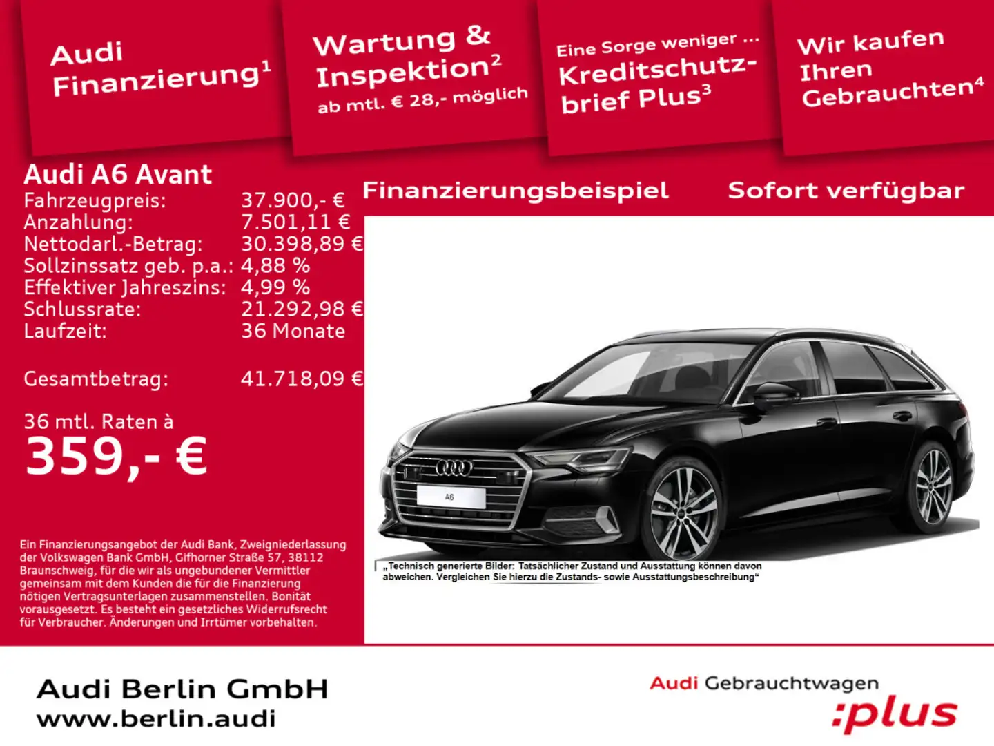 Audi A6 Sport 45 TFSI S tr. RFK LED NAVI LEDER Schwarz - 1