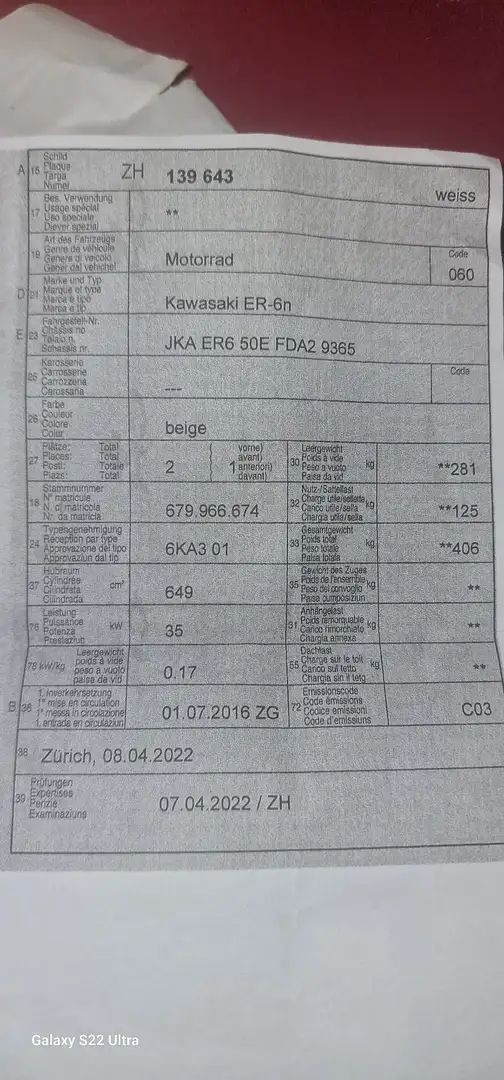 Kawasaki ER - 6 N Blanco - 2