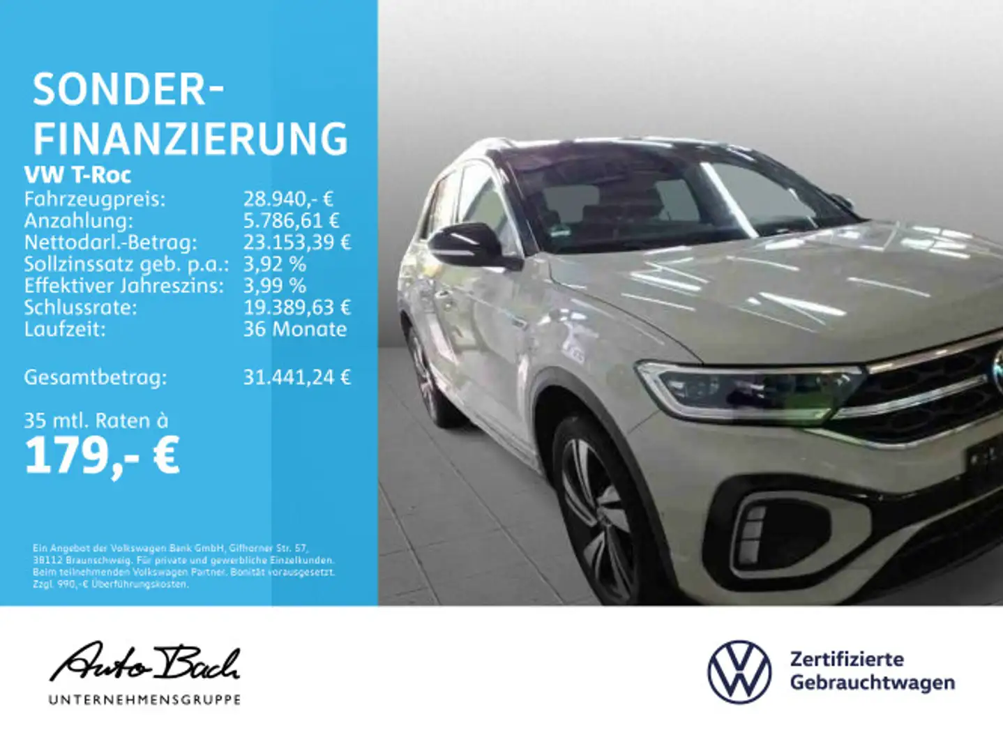 Volkswagen T-Roc 1.5 TSI DSG R-Line, Panoramadach, AHK, LED Grau - 2