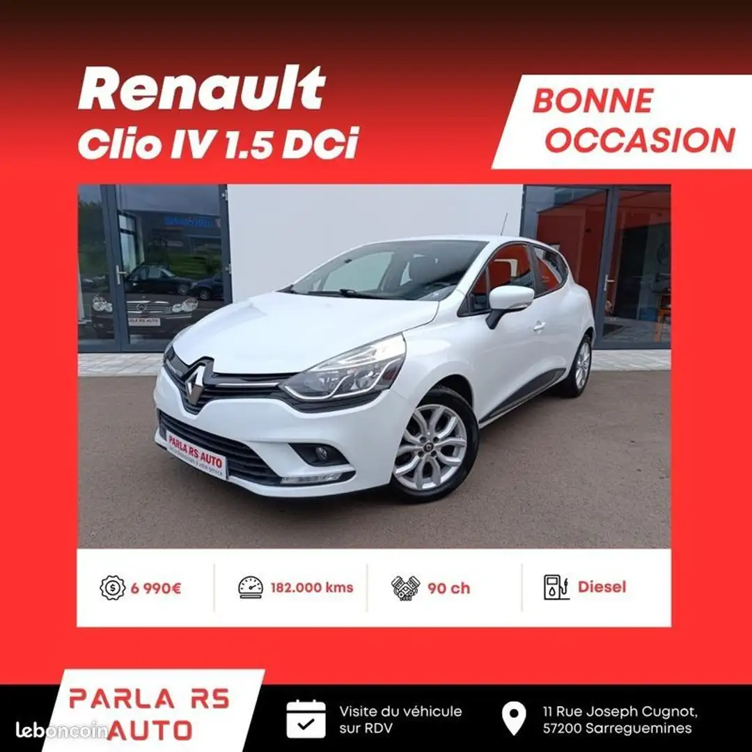 Renault Clio IV 1.5 DCi 90ch boîte automatique Blanc - 1