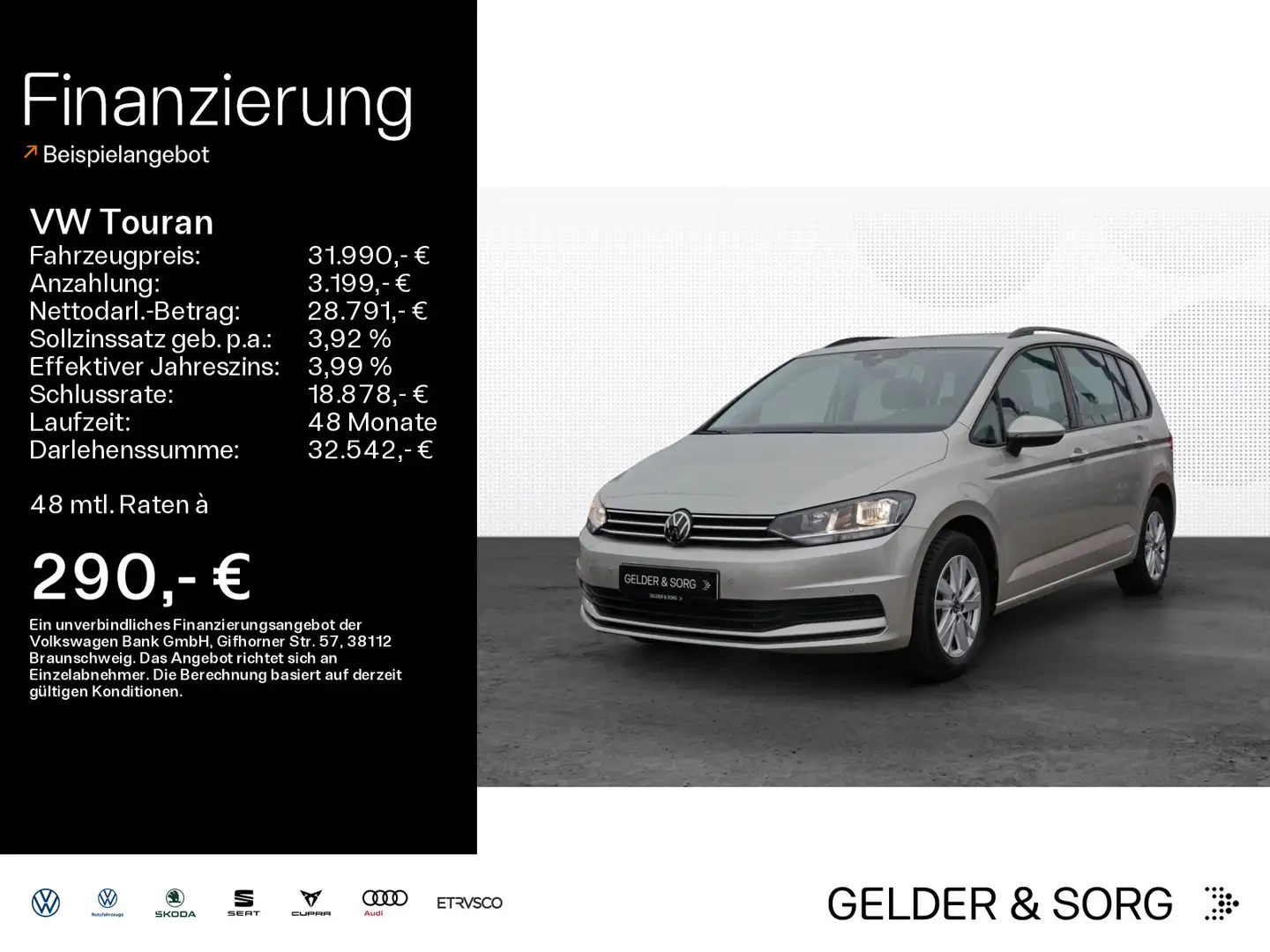 Volkswagen Touran Comfortline 2.0 TDI RFK*Navi*7-Sitze*AHK Plateado - 1