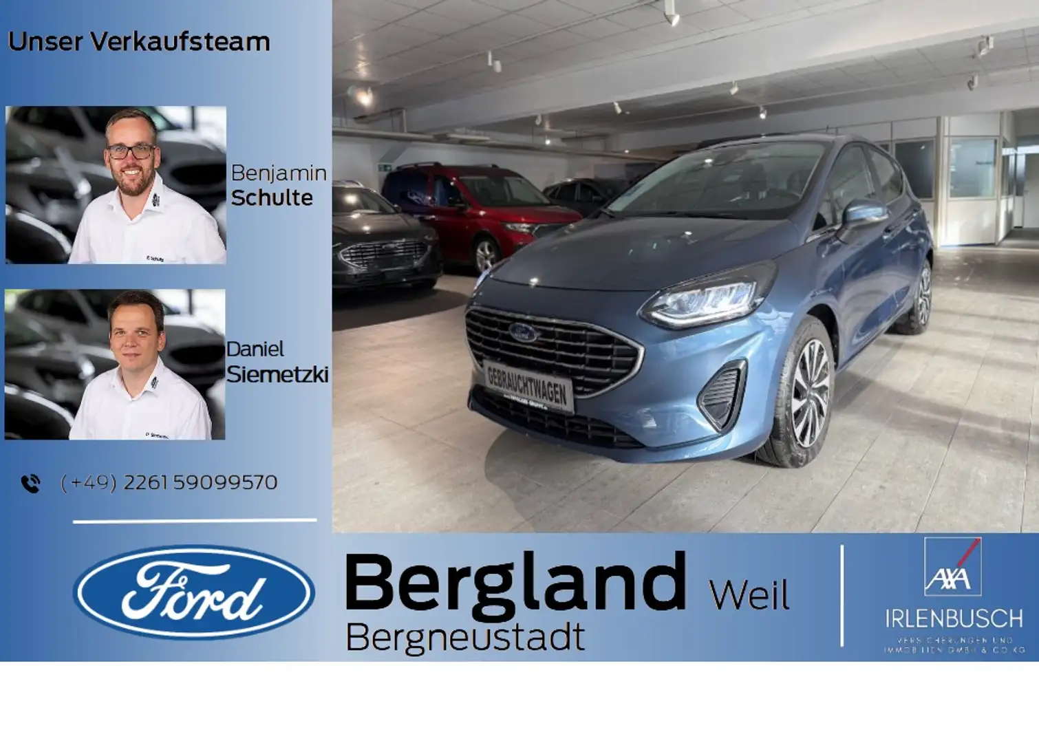 Ford Fiesta TITANIUM 1.0L MHEV 125PS Blau - 1
