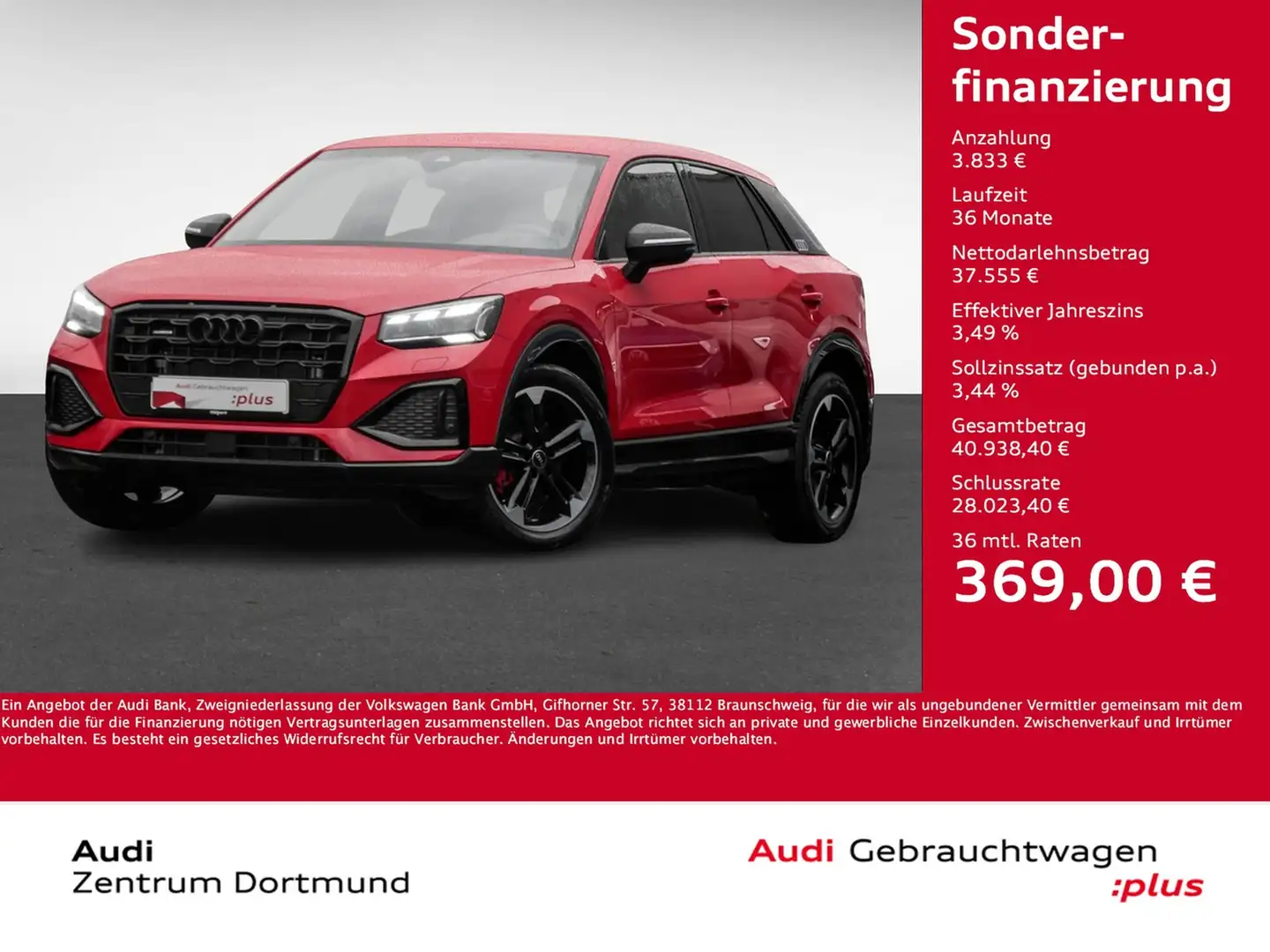 Audi Q2 35 quattro S LINE AHK CAM ACC LM18 E-KLAPPE Rot - 1