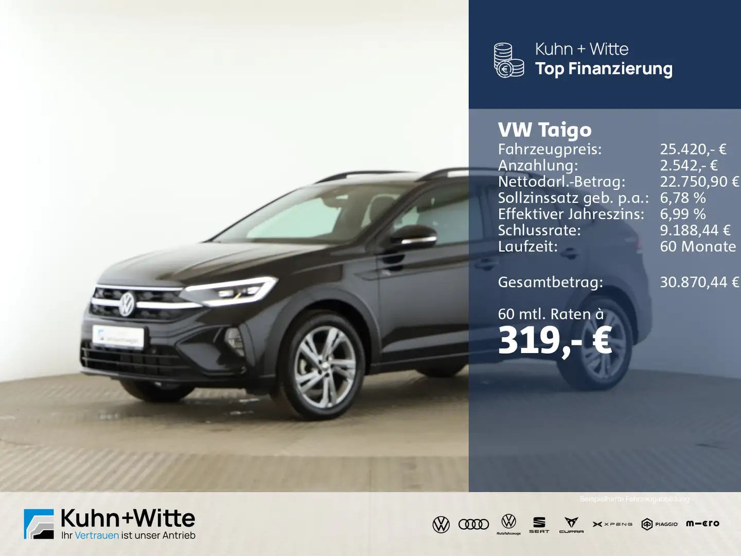 Volkswagen Taigo 1.0 TSI R-Line *Matrix*RFK*Navi*AppleCar*I Schwarz - 1