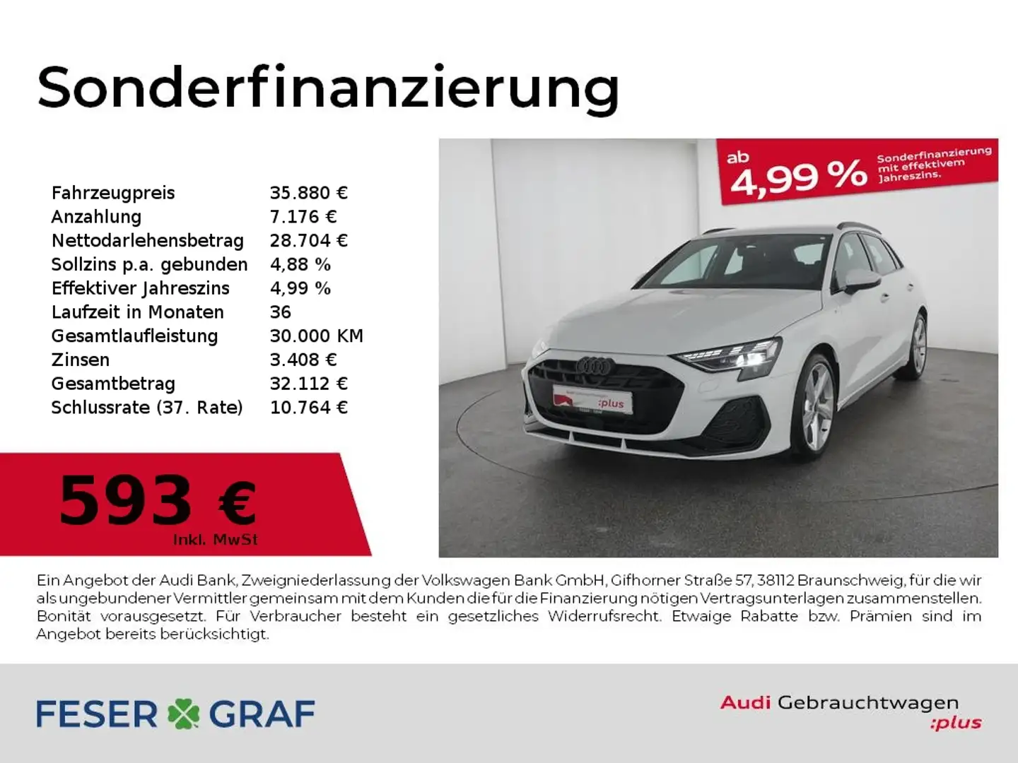 Audi A3 S line 35 TDI S tronic Rückfahrkamera Weiß - 1