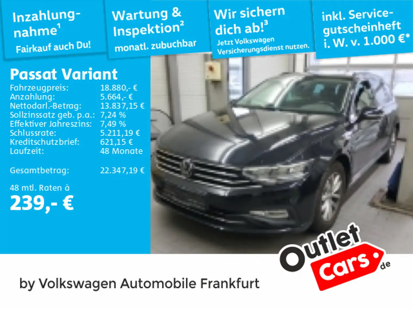 Volkswagen Passat Variant 2.0 TDI DSG Business Navi LED ACC Schwarz - 1