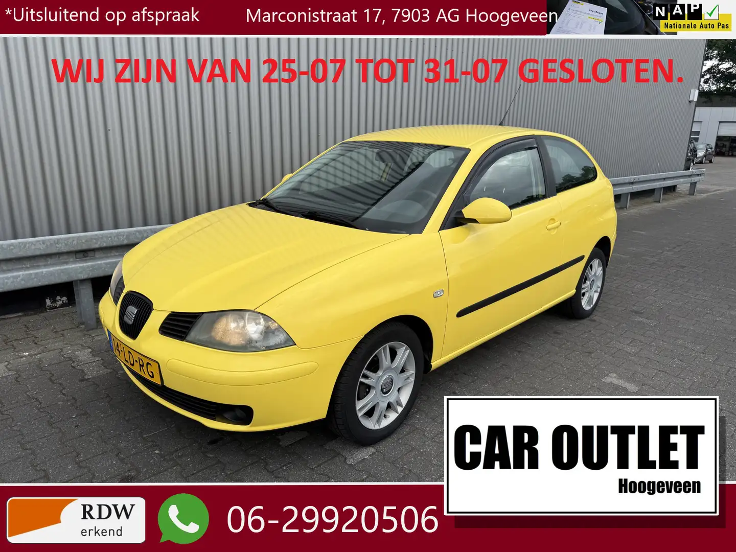 SEAT Ibiza 1.4-16V Sport Clima, Pioneer Multimedia, – Inruil Geel - 1