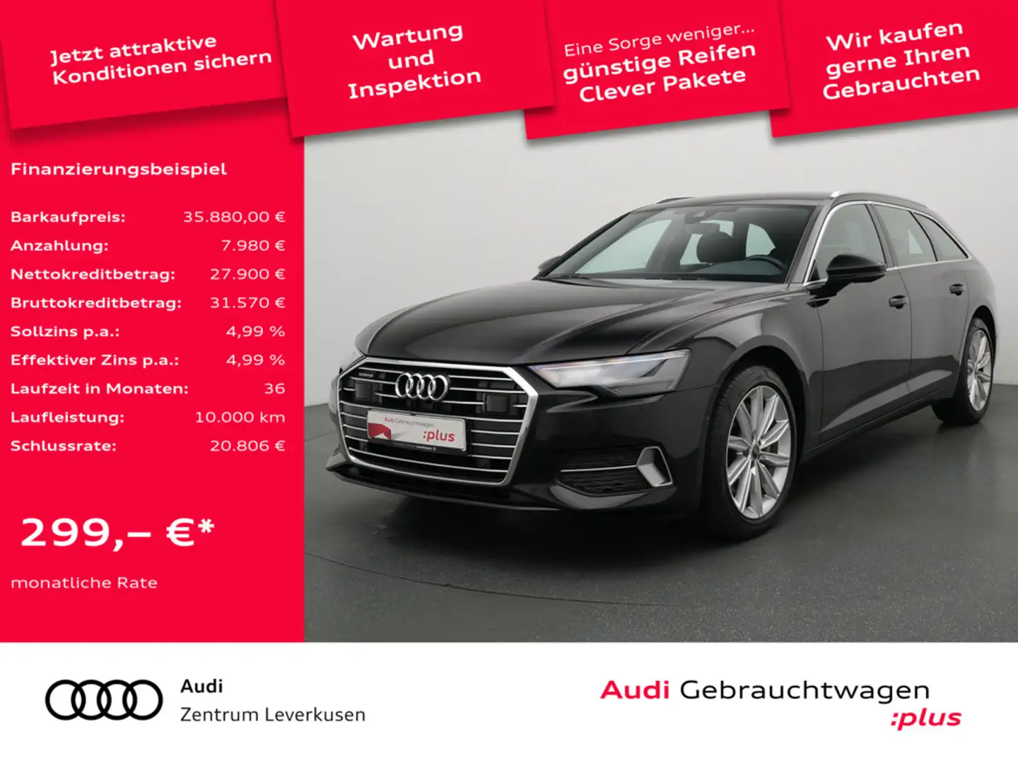 Audi A6 Avant quattro ACC NAVI KAM SHZ AHK MEMORY Schwarz - 1