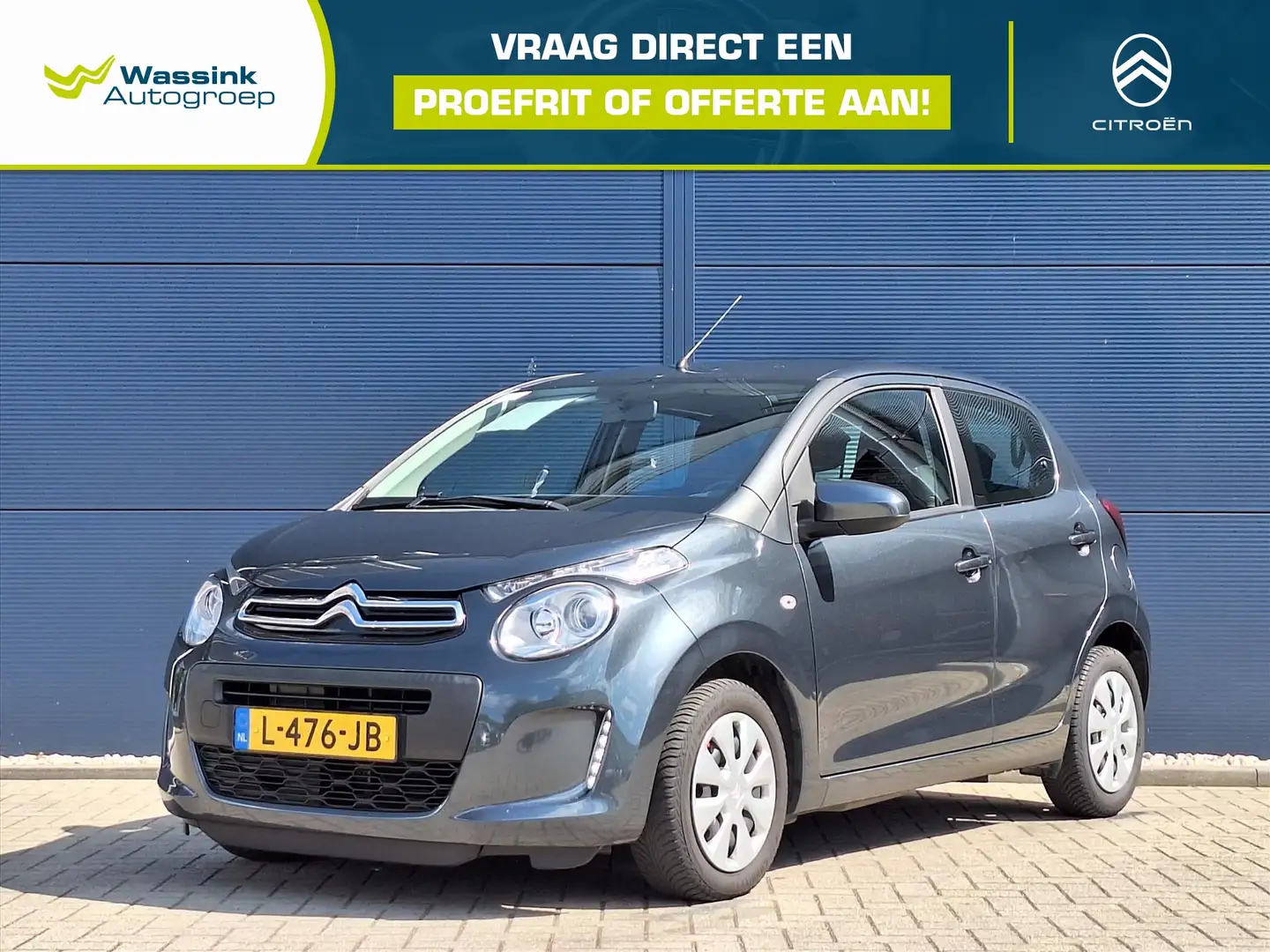 Citroen C1 1.0 VTi 72PK S&amp;S 5D Feel Airco | Groot scherm Grijs - 1