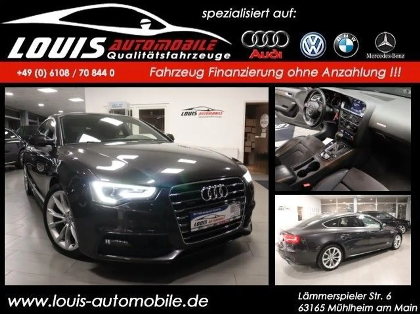 Audi A5 Sportback 2.0 TFSI quattro S-Line/Standh. Grijs - 1