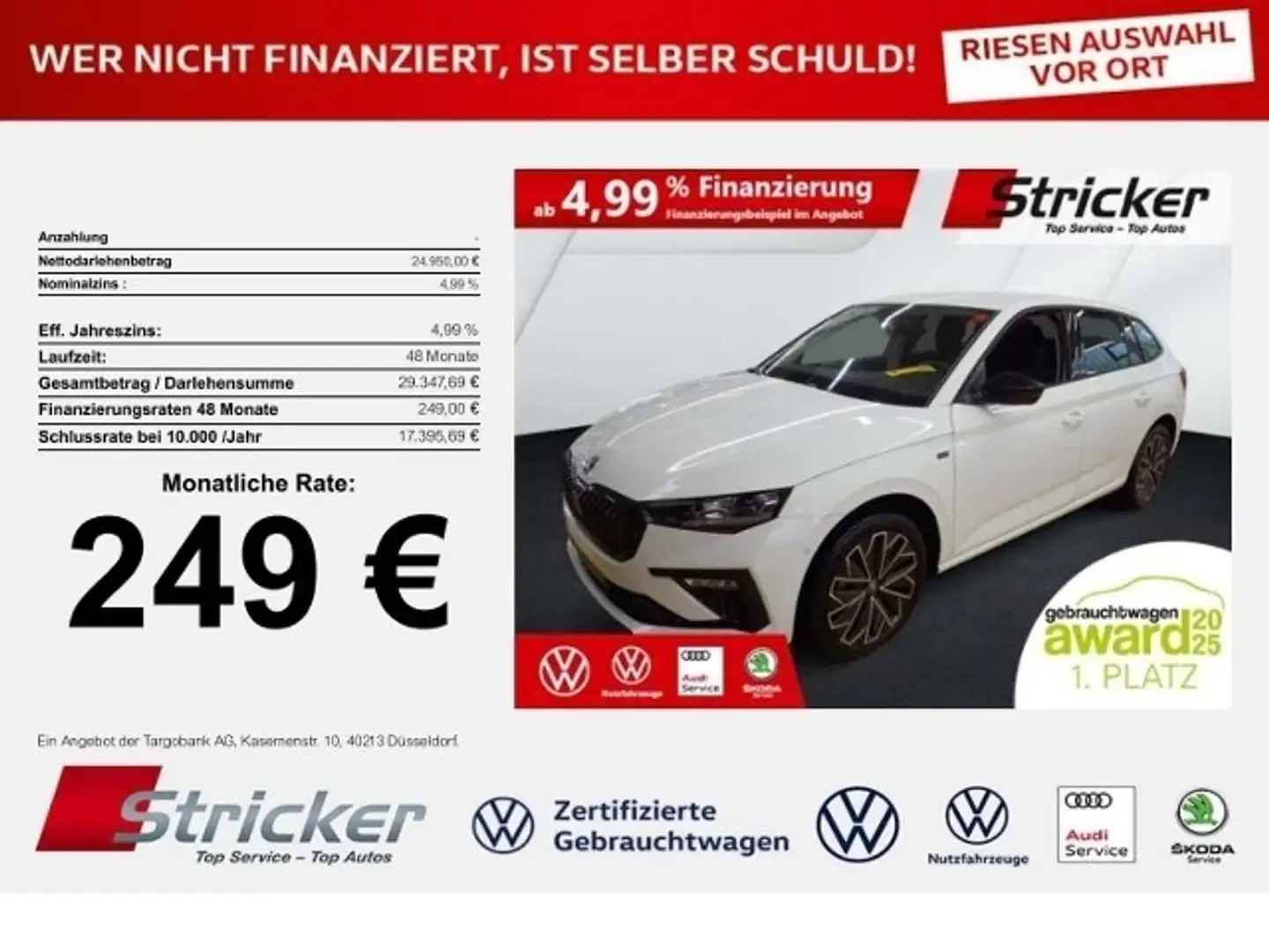 Skoda Scala Tour 1.5TSI DSG 249,-ohne Anzahlung Navi Matrix Weiß - 1