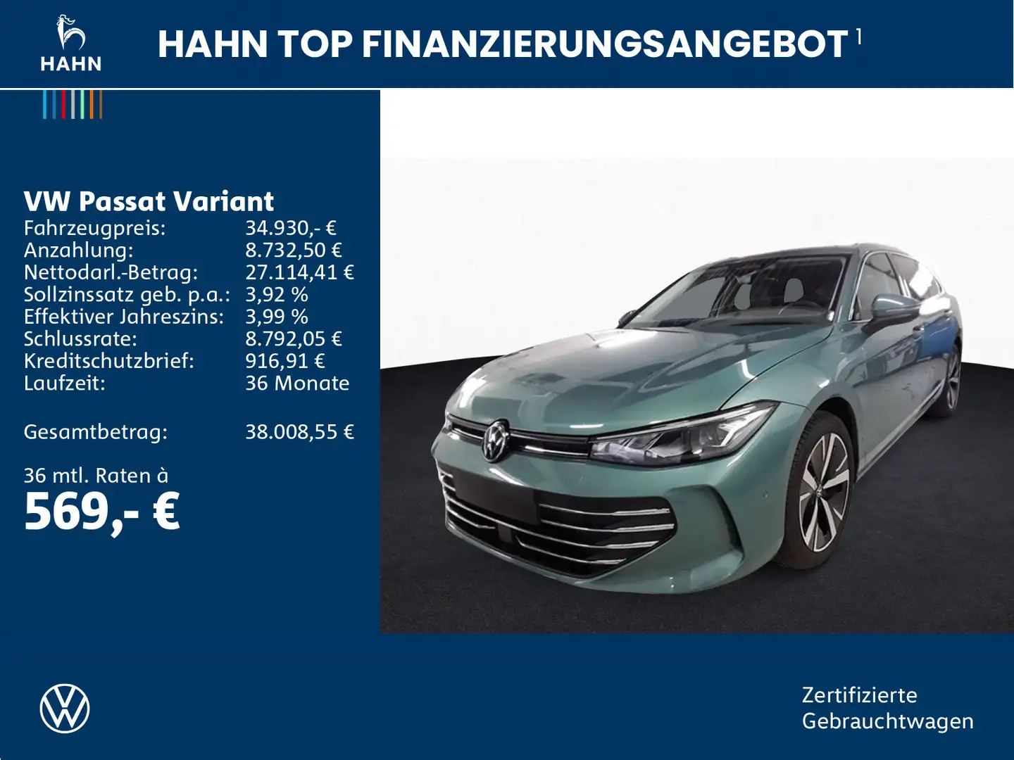 Volkswagen Passat Variant 1.5eTSI DSG Business Cam HuD Pano Grün - 2