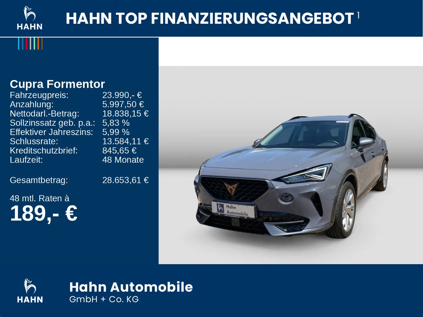 CUPRA Formentor 2.0TDI LED ACC AHK PDC Navi Kessy Grau - 2