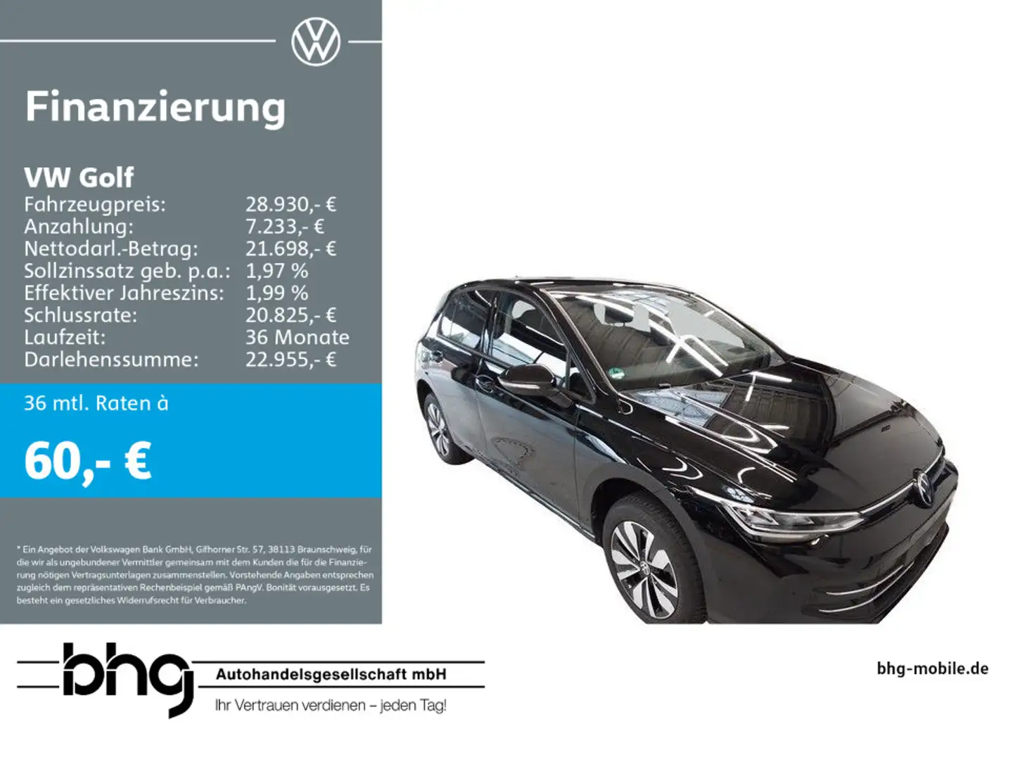 Volkswagen Golf 1.5 TSI OPF Goal Schwarz - 1