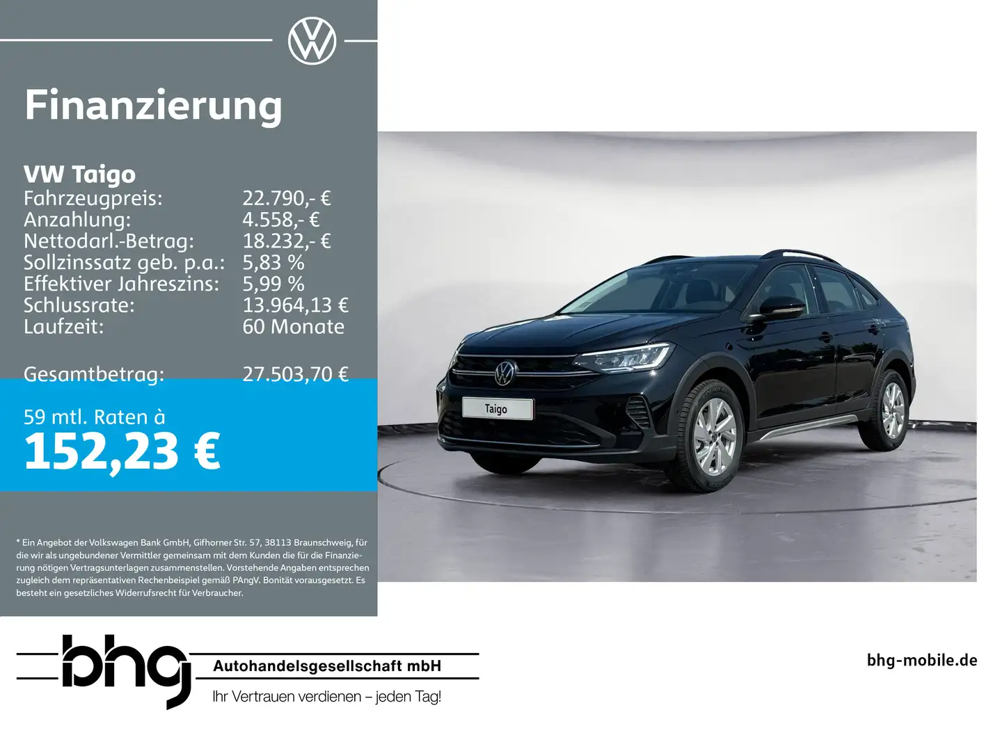 Volkswagen Taigo Life 1,0 l TSI OPF  5 -Gang Schwarz - 1