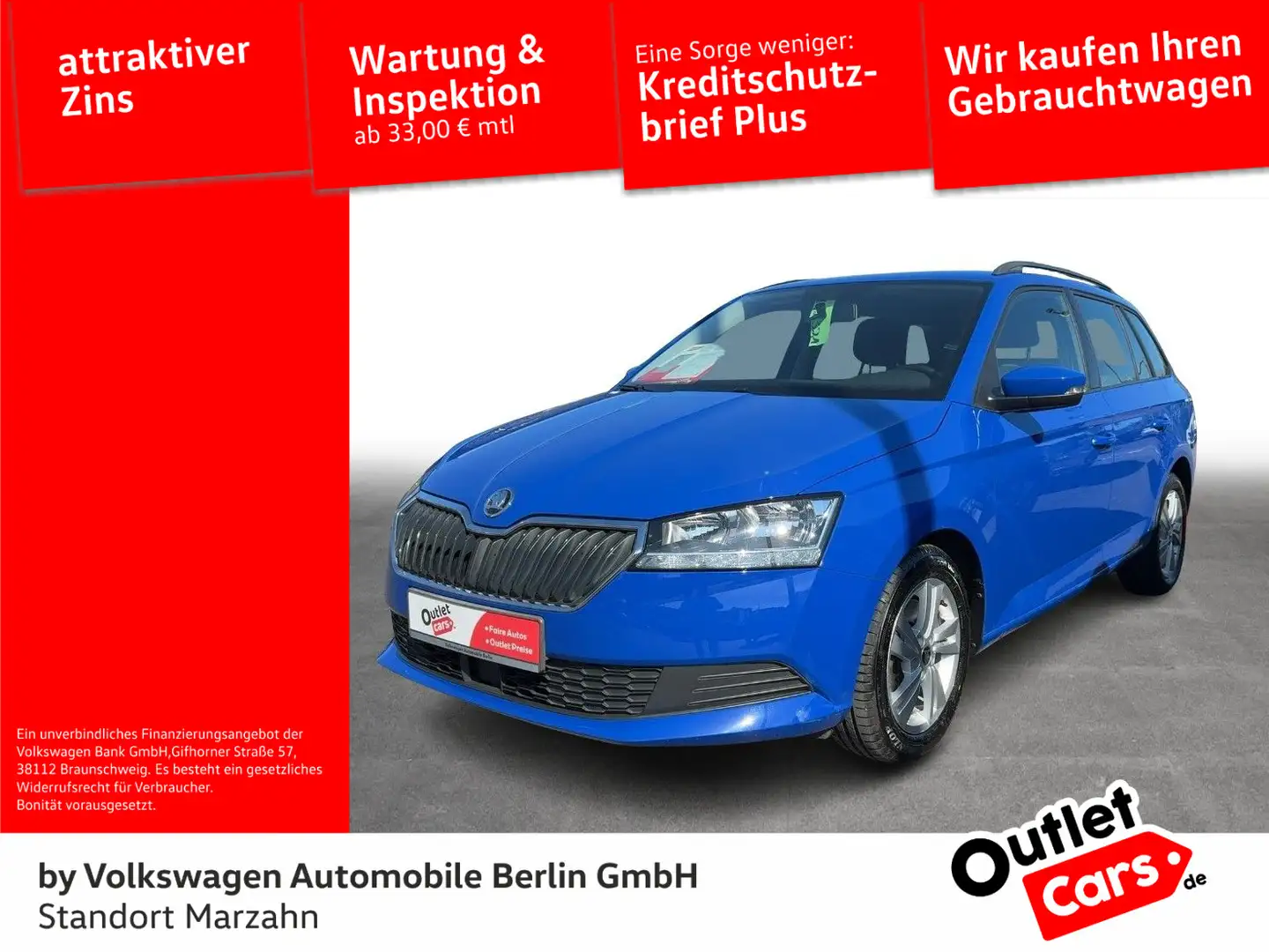 Skoda Fabia Combi 1.0TSI DSG PDC SHZ*Outlet*App-Connec Bleu - 1