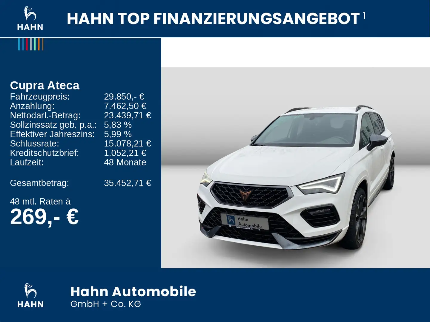 CUPRA Ateca 2.0TSI DSG 4Drive VZ 360° LED Navi Sitzhei Weiß - 2