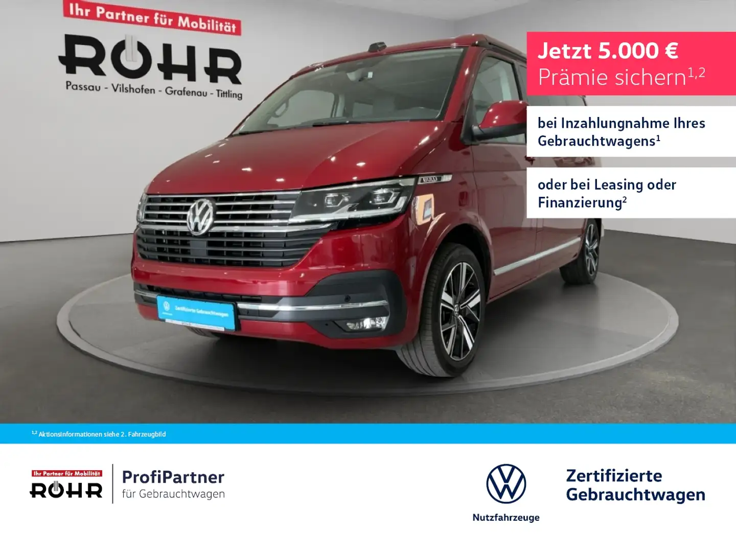 Volkswagen T6.1 California Ocean (04/2029Garantie.AHK.ACC.Navi) 2.0 TDI DSG Rojo - 1