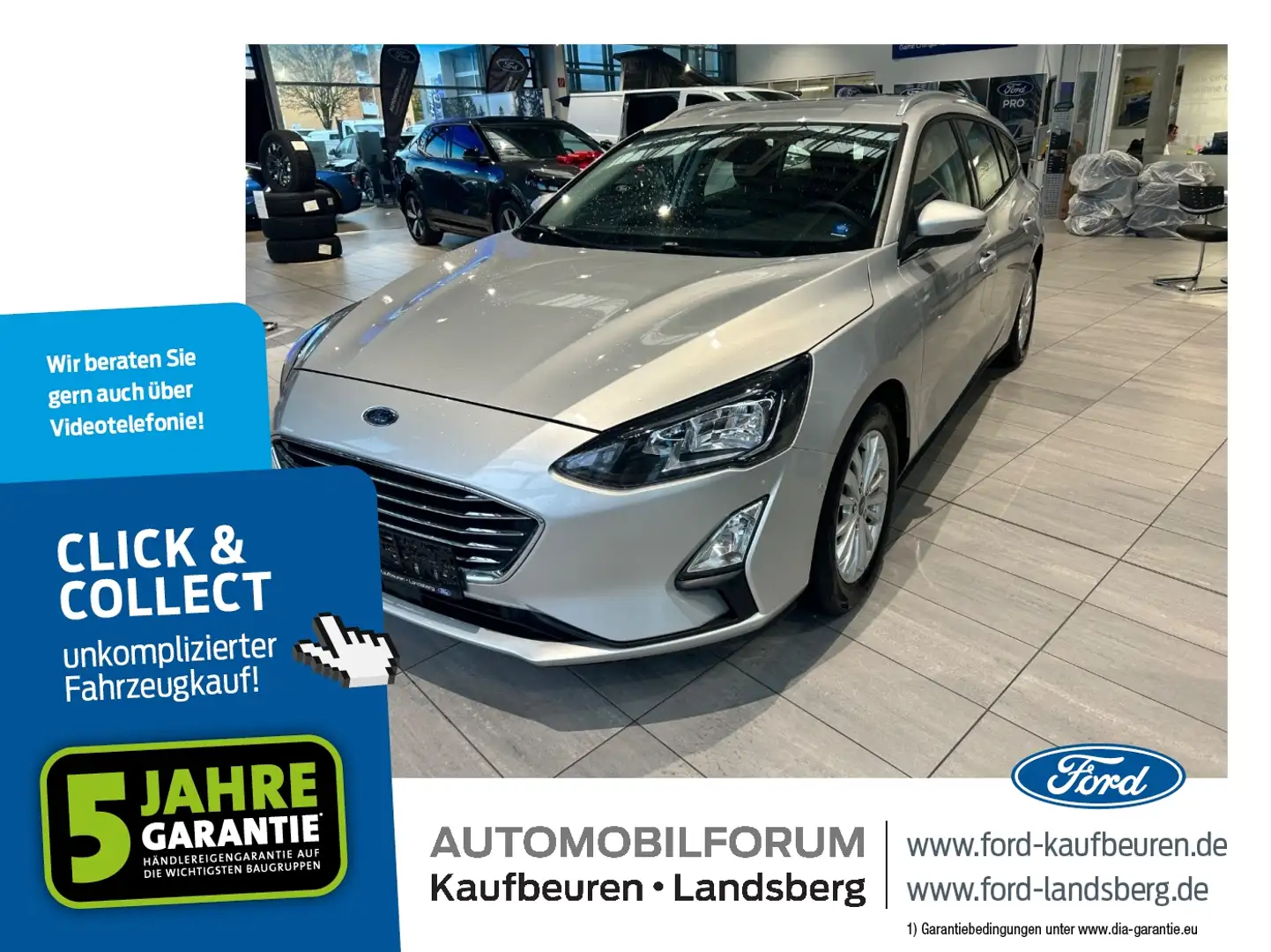 Ford Focus Turnier 1.0 EcoBoost Titanium LED Navi SHZ Argent - 1
