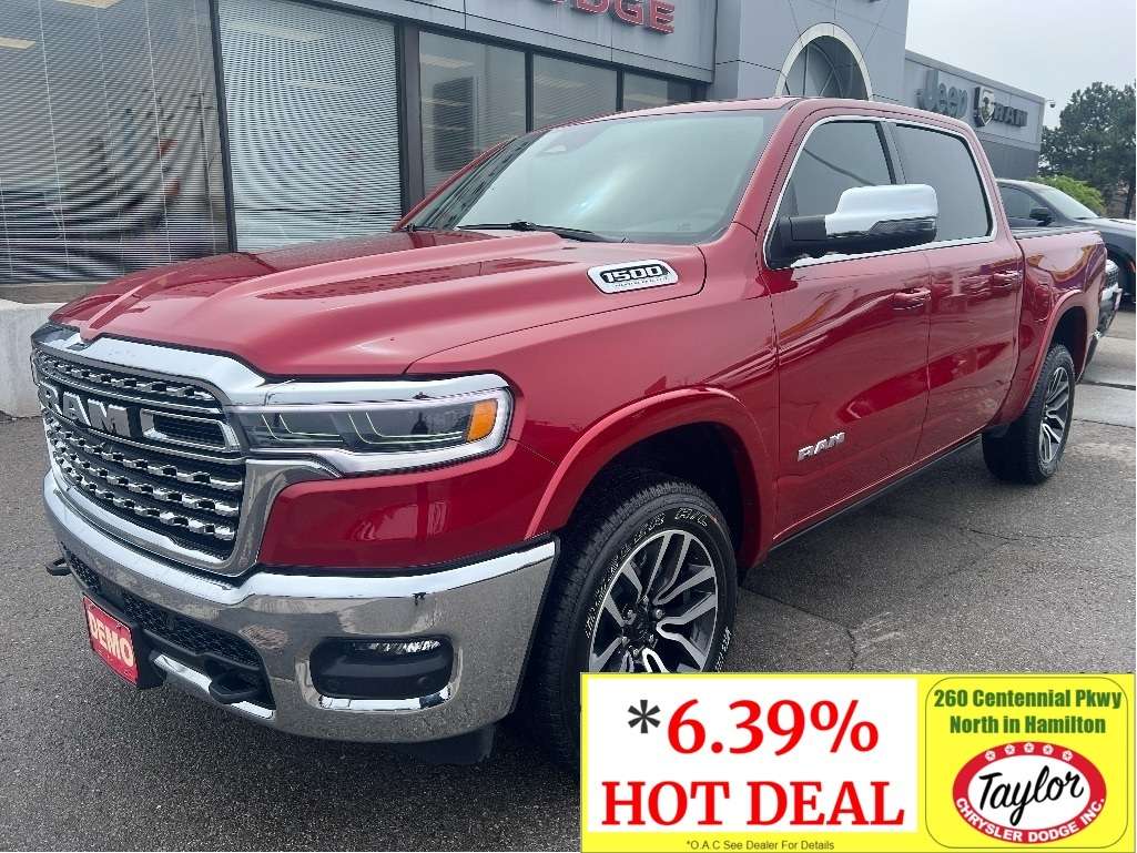Red 2026 RAM 1500 Pickup Truck Four-Wheel Drive Automatic