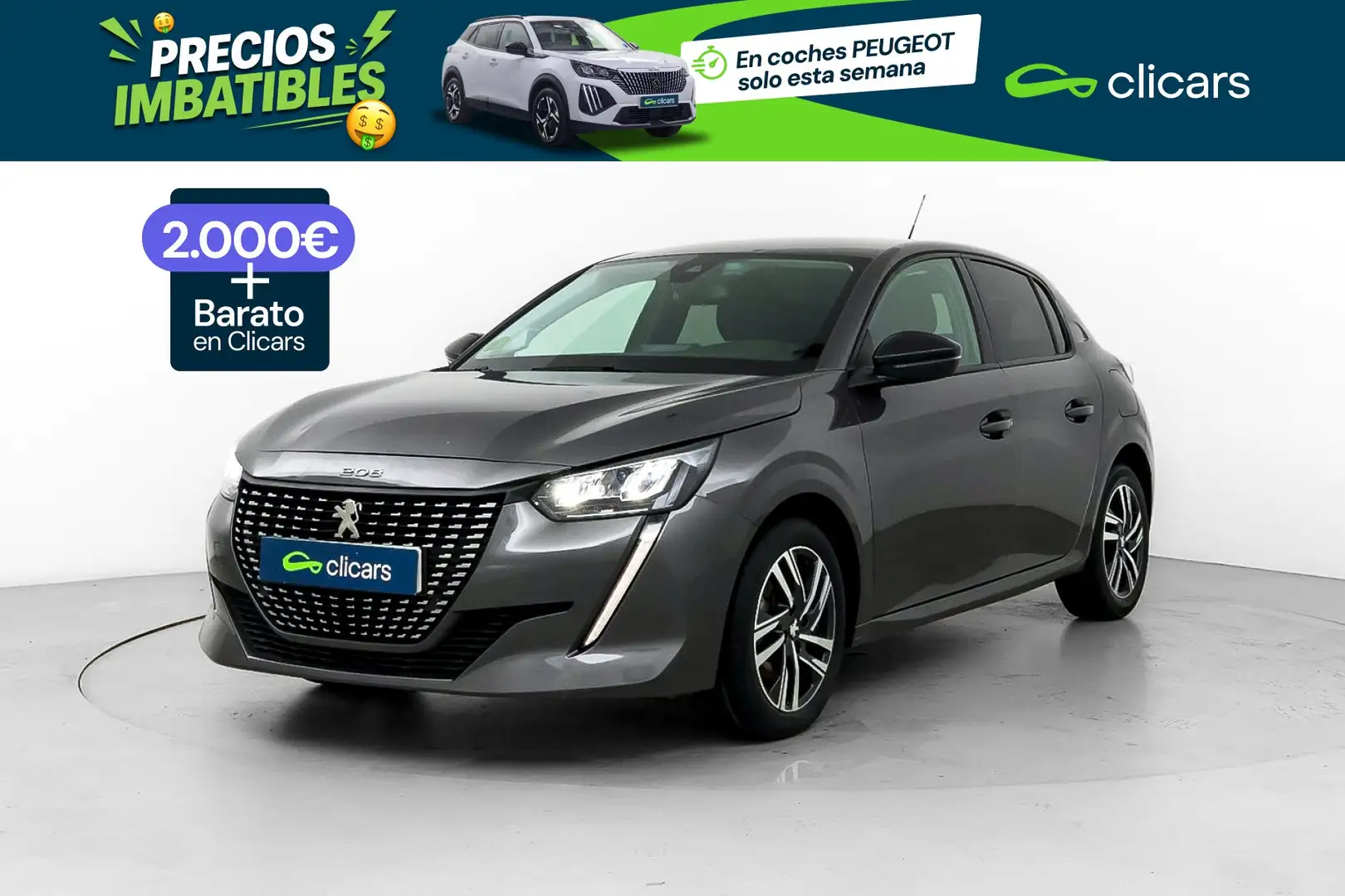 Peugeot 208 1.2 Puretech S&S Allure Pack 100 Gris - 1