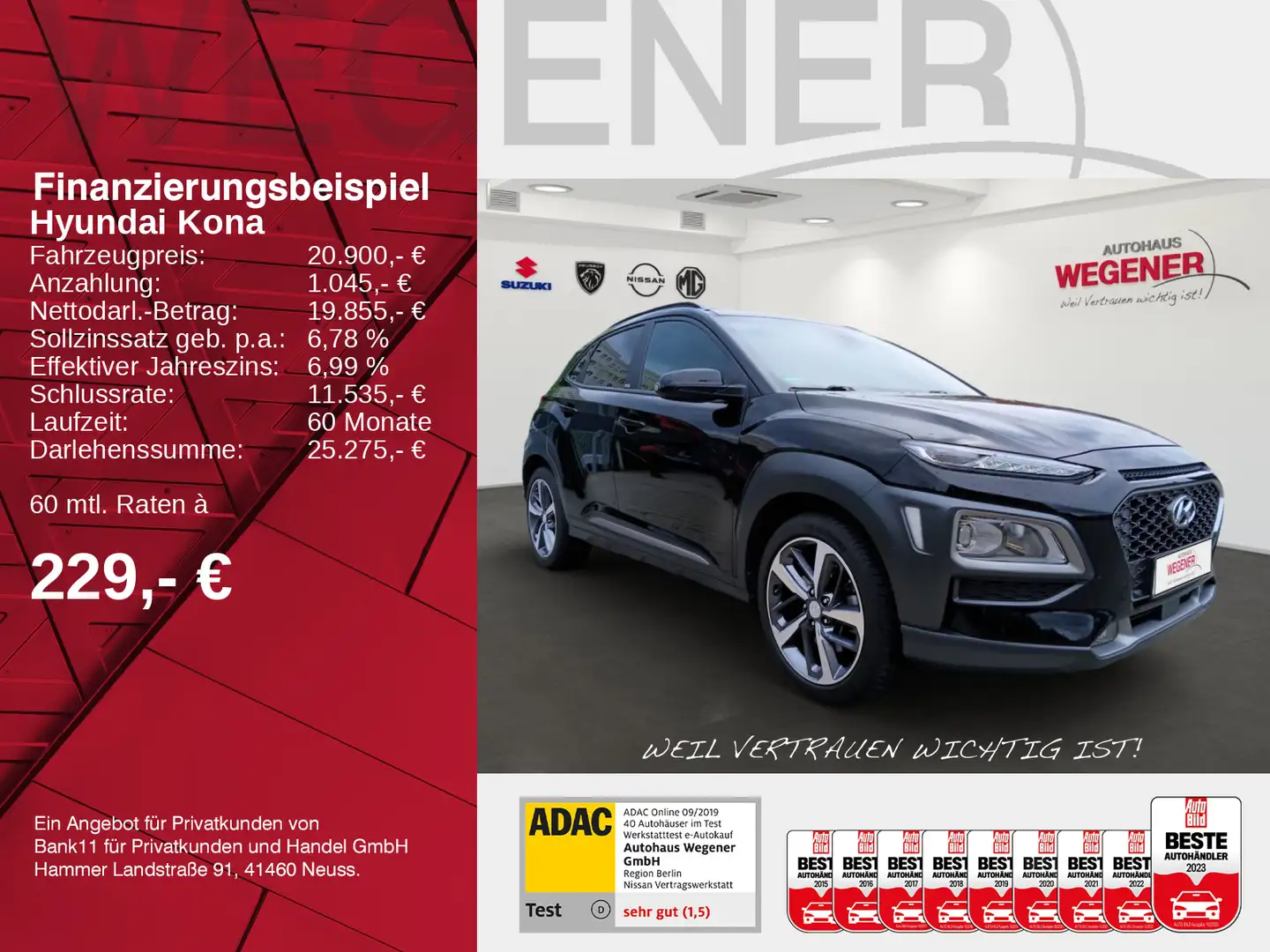 Hyundai KONA KONA Style T-GDi AUT. 1.6 LED App Kam. Allwetter Zwart - 2