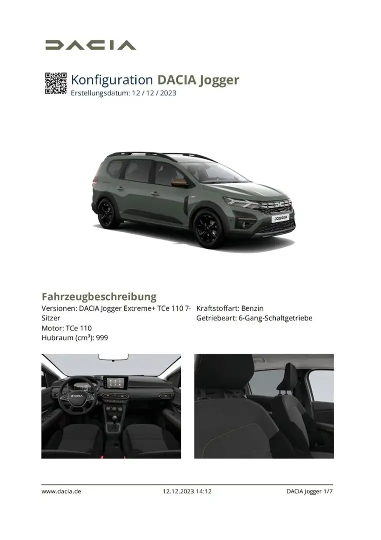 Dacia Jogger Extreme+ TCe 110  7-Sitzer Vert - 2