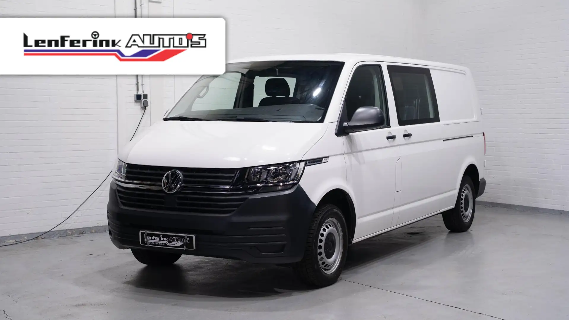 Volkswagen T6.1 Transporter 2.0 TDI 110 pk L2 Dubbel Cabine 2x Schuifdeur NAP, Blanc - 1
