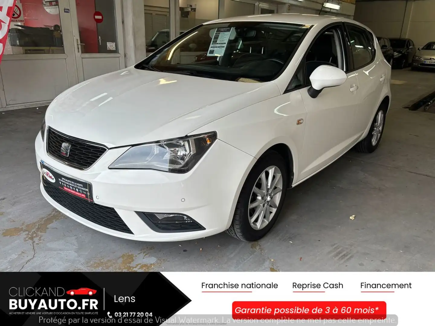 SEAT Ibiza 1.2 TSI 90CH EDITION MyCanal // 1ER MAIN / GPS / BLUETOOTH / RADAR AV AR / REGULATEUR Blanc - 1