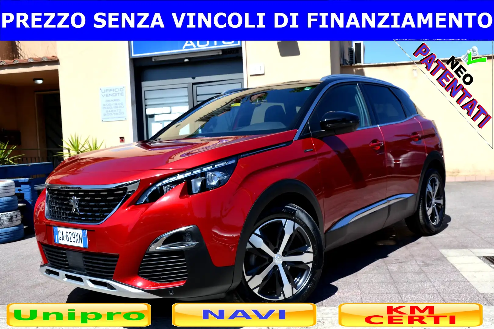 Peugeot 3008 1.5 HDi 130CV GT-LINE **LED-360'-NAV-PEL**UNIPRO'* Rojo - 1