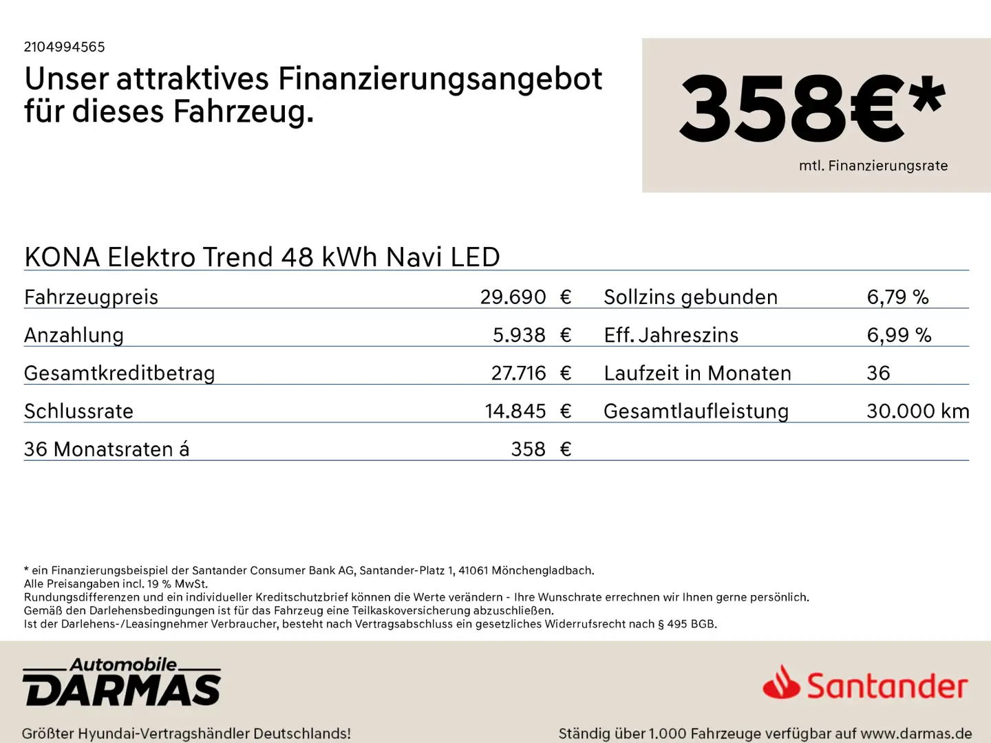 Hyundai KONA KONA Elektro Trend 48 kWh Navi LED Weiß - 2