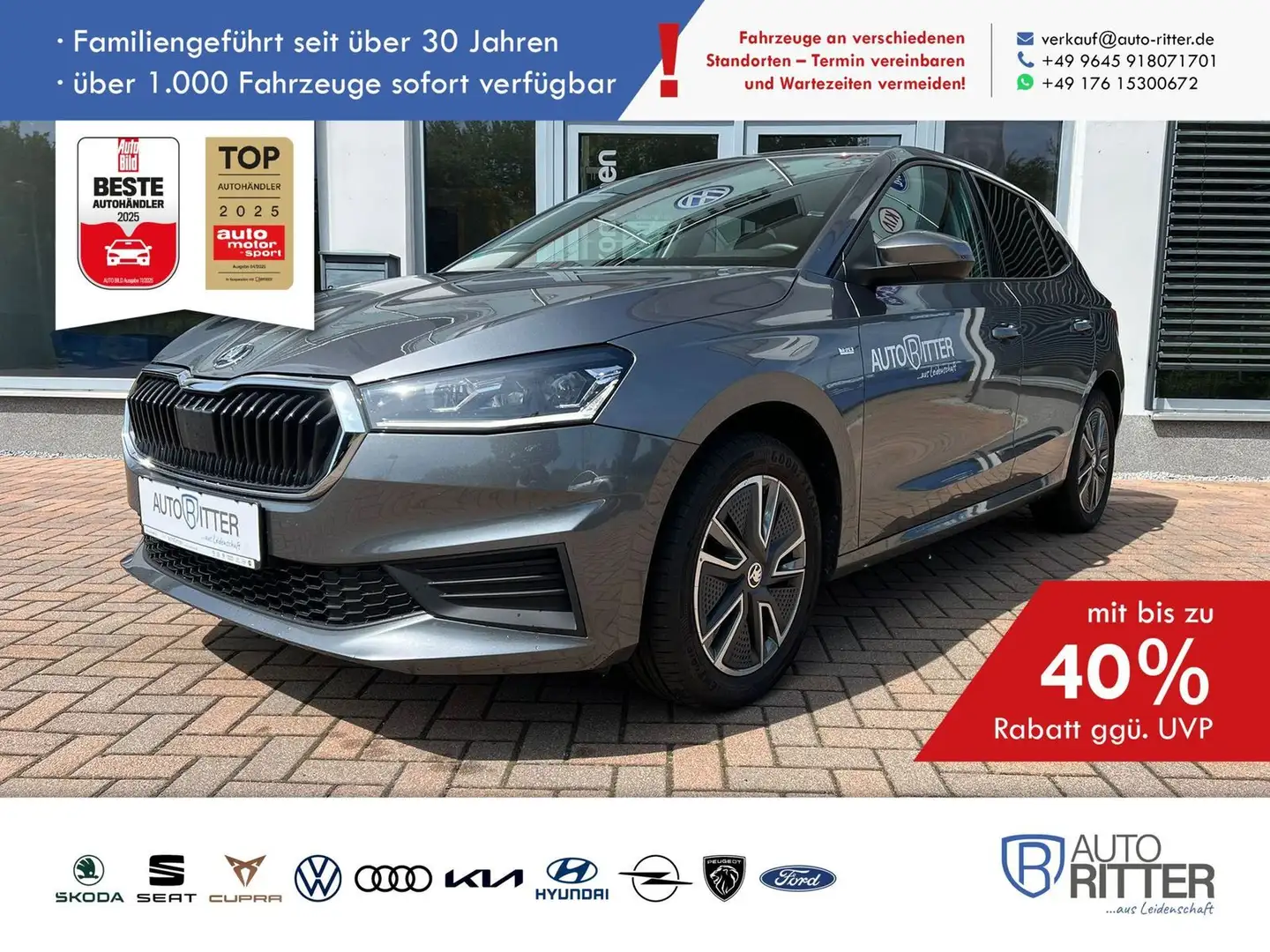 Skoda Fabia 1.0 TSI Tour LED+Carplay+SHZ+Kamera Gris - 1