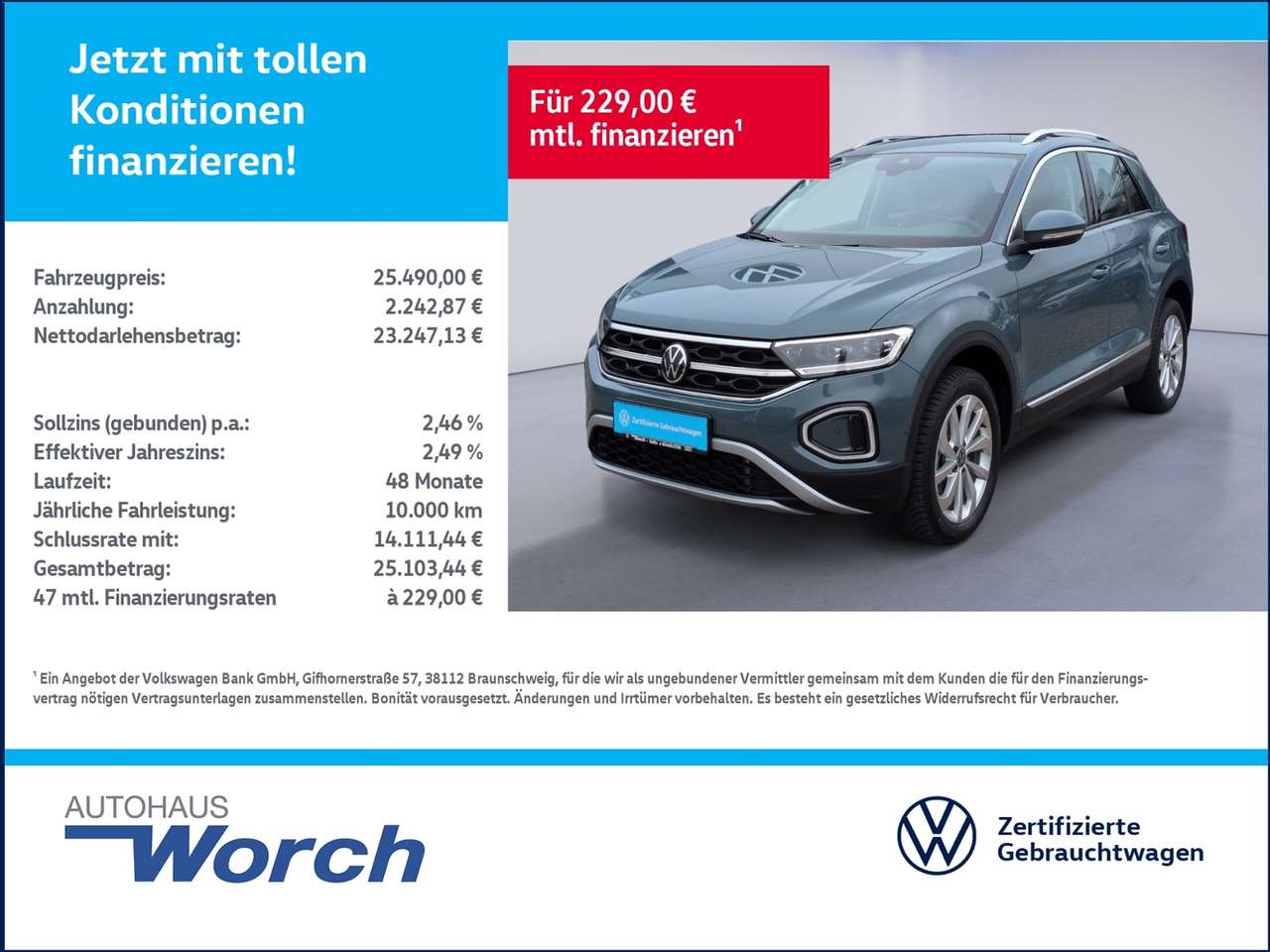 Volkswagen T-Roc 2025 — 1.5 TSI Style LED+NAVI+SHZ+GRA+