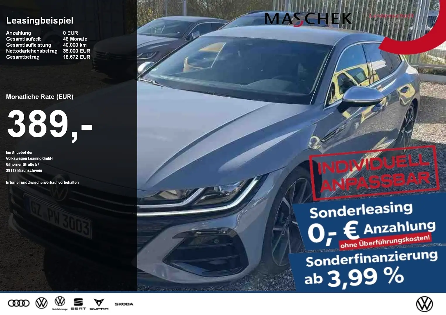 Volkswagen Arteon Shooting Brake R *Sonderleasing* H&K 360° Grau - 1
