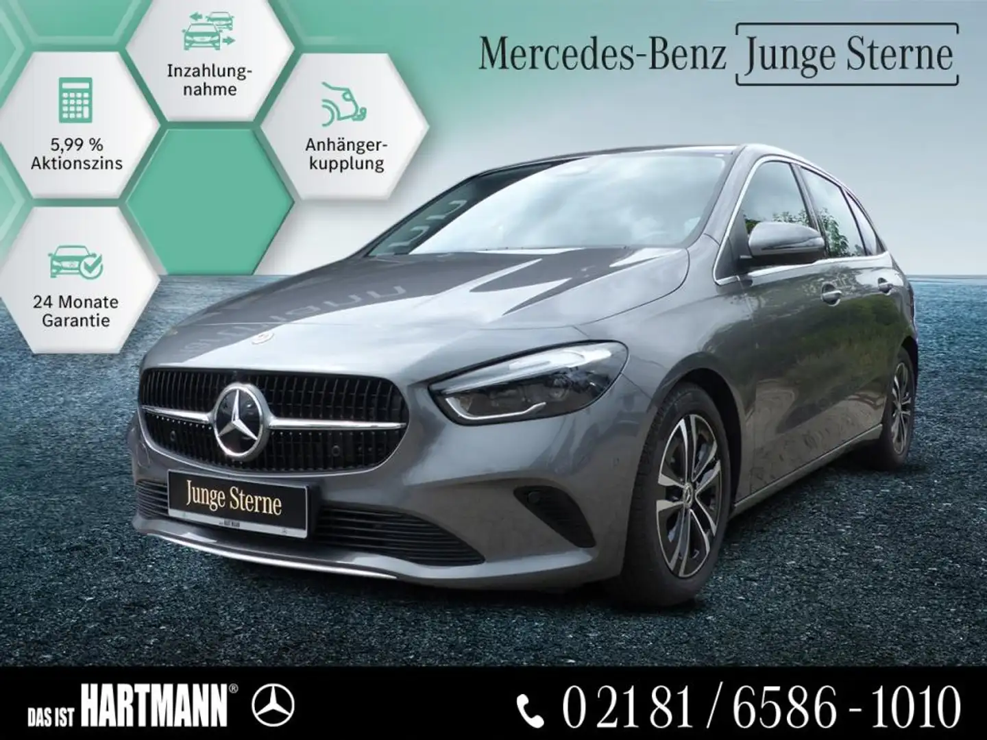 Mercedes-Benz B 200 d PROGRESSIVE+AHK+TOTWINK+MULTIBEAM+R.KAM Grau - 1
