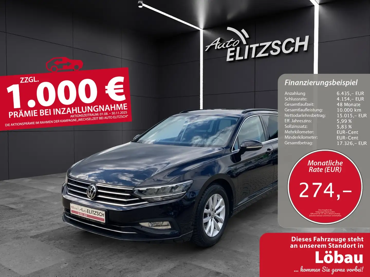 Volkswagen Passat Variant BUSINESS TSI DSG LED Navi ACC SH PDC LM Schwarz - 1