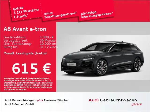Audi A6 e-tron S line 0.25% Luftf./TechPro/LED+