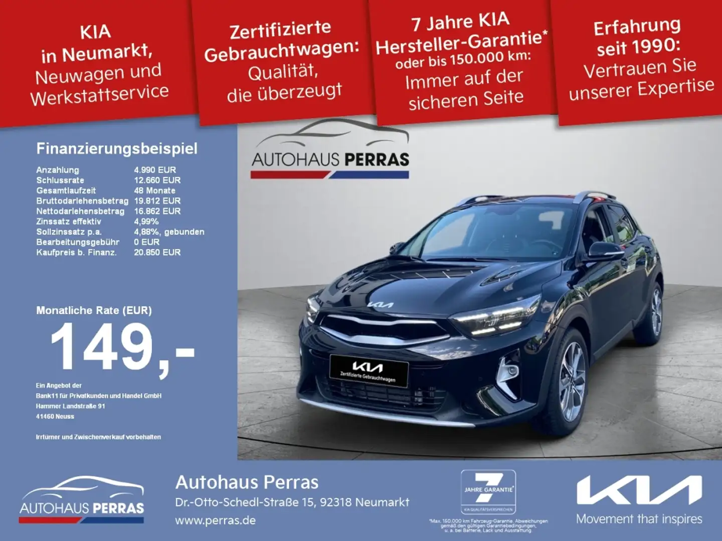 Kia Stonic 1.0 T-GDI 100 48V DCT Spirit FLA SpurH LM LED Klim Nero - 1