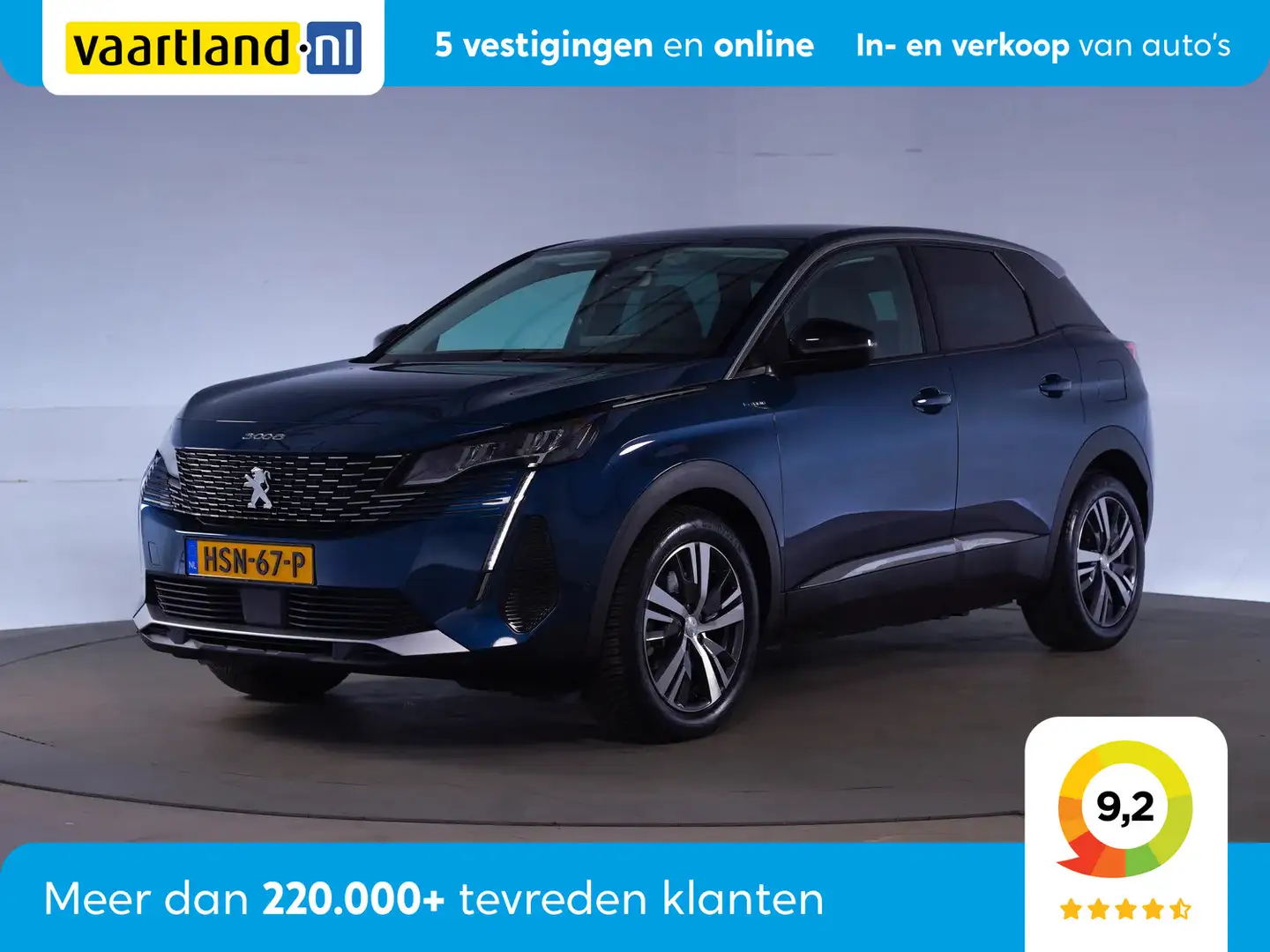 Peugeot 3008 1.6 HYbrid 225pk Allure Aut. [ LED Navi Apple/Andr Blauw - 1