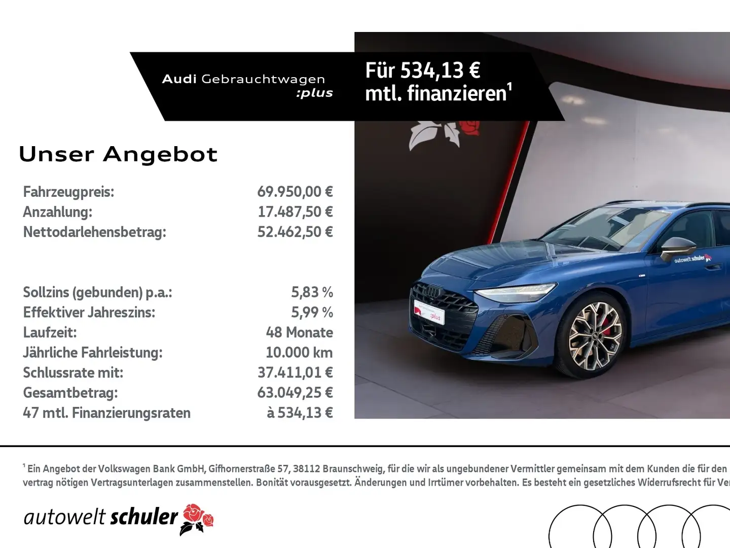 Audi A6 Avant 2.0 TDI quattro S-line AHK ACC TechPlus MMI Blau - 1