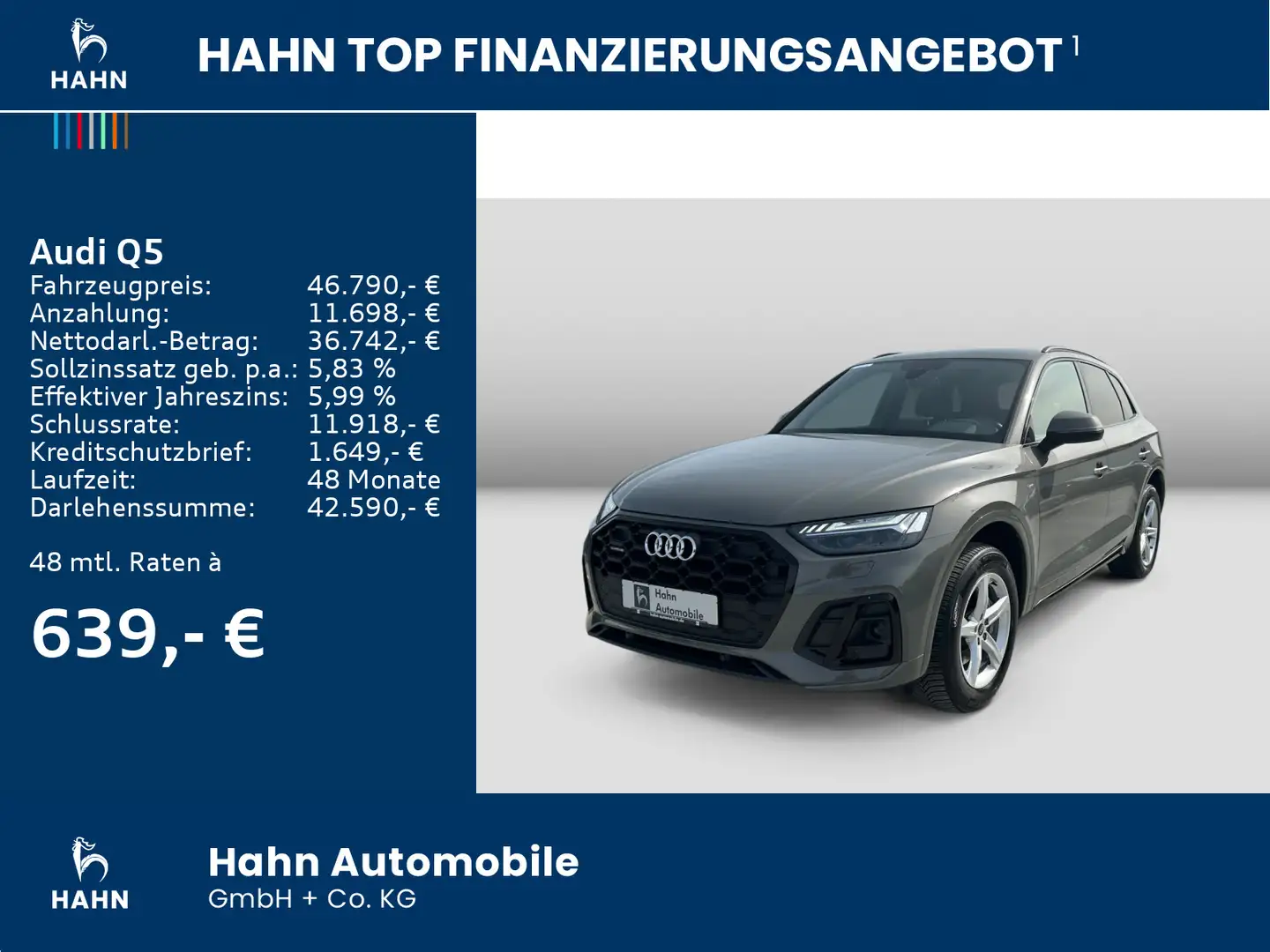 Audi Q5 40TDI S-trc quattro S-line AHK Cam Matrix PDC Grau - 2