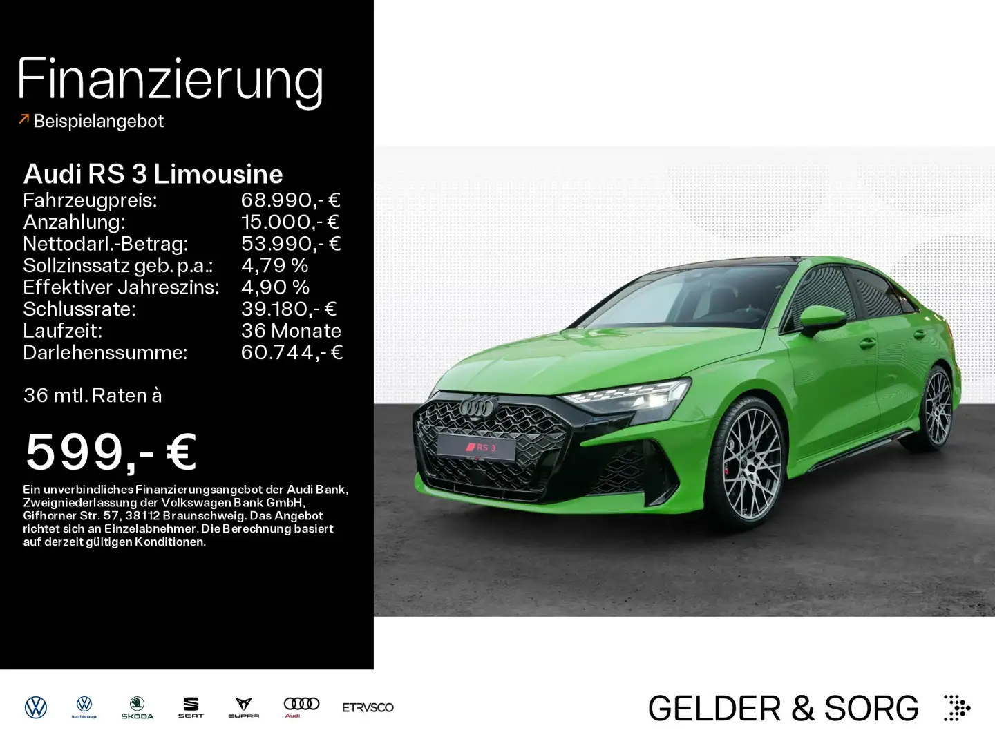 Audi RS3 2.5 TFSI qu. Matrix*Navi*Pano*RFK Grün - 1