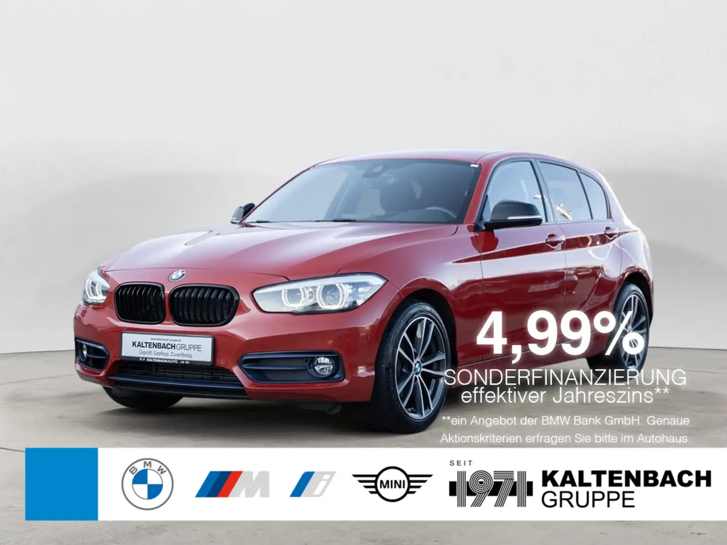 BMW 118 i Sport Line LENKRADHZ. NAVI SHZ LED PDC Rojo - 1